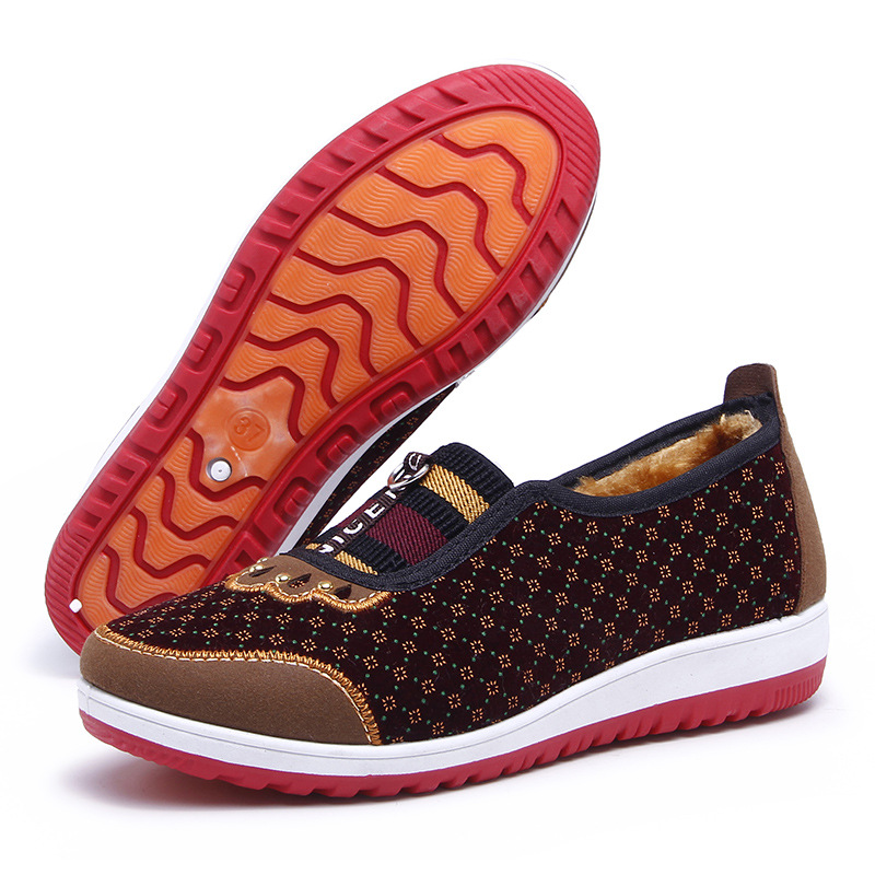 Winter Old Beijing Cotton Shoes Women's fleece-lined Thickened Warm Mother's Cotton Shoes Cold-proof Wear-resistant Grandma's Soft-soled Cotton Shoes Customized
