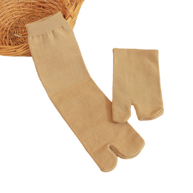 Two-Toe Socks Japanese Clog Socks Candy Foot Socks Two-Toe Split Toe Mid-Calf Socks Unisex Cotton Solid Color Socks Cotton Socks