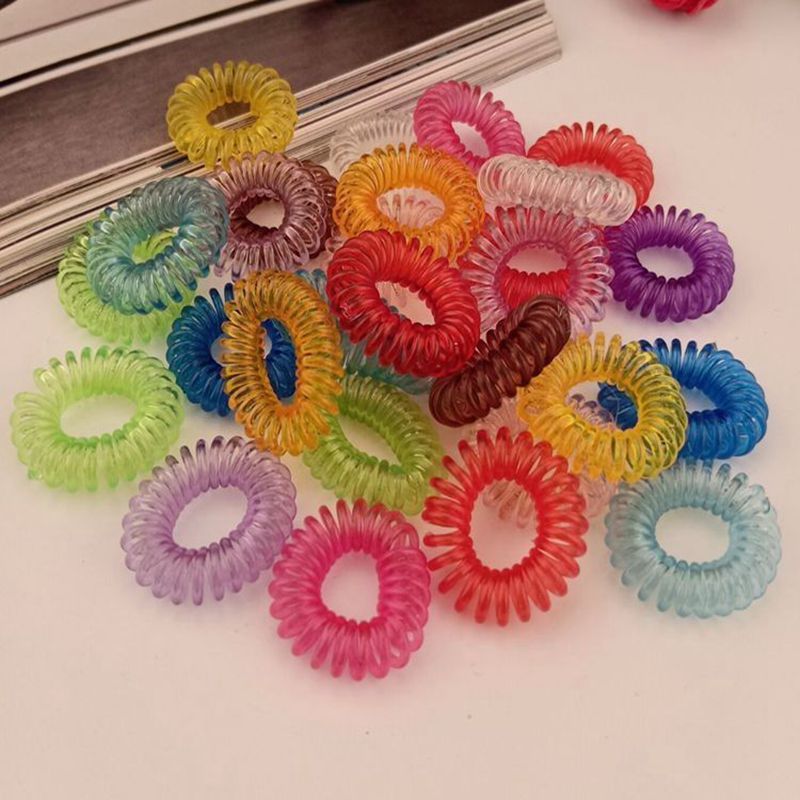 Candy Color Telephone Line Hair Ring High Elastic Disc Hair Rubber Band Headwear Small Telephone Line Hair Rope Hair Accessories Hair Rope