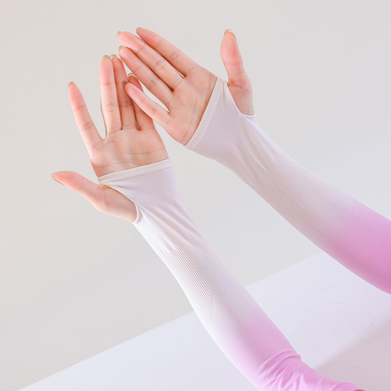 Ice sleeve sunscreen sleeves women's summer anti-ultraviolet ice silk sleeves men's and women's arm sleeves gradient color sleeves wholesale
