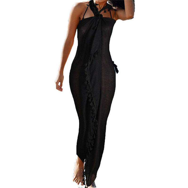 European and American seaside beach holiday tassel shawl scarf women's AliExpress Amazon bikini sunscreen blouse