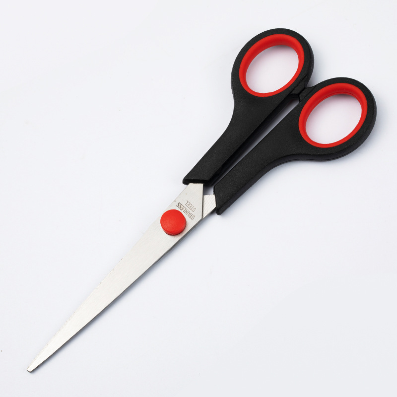 Office scissors rubber handle stainless steel scissors household scissors Yangjiang scissors wholesale double color scissors
