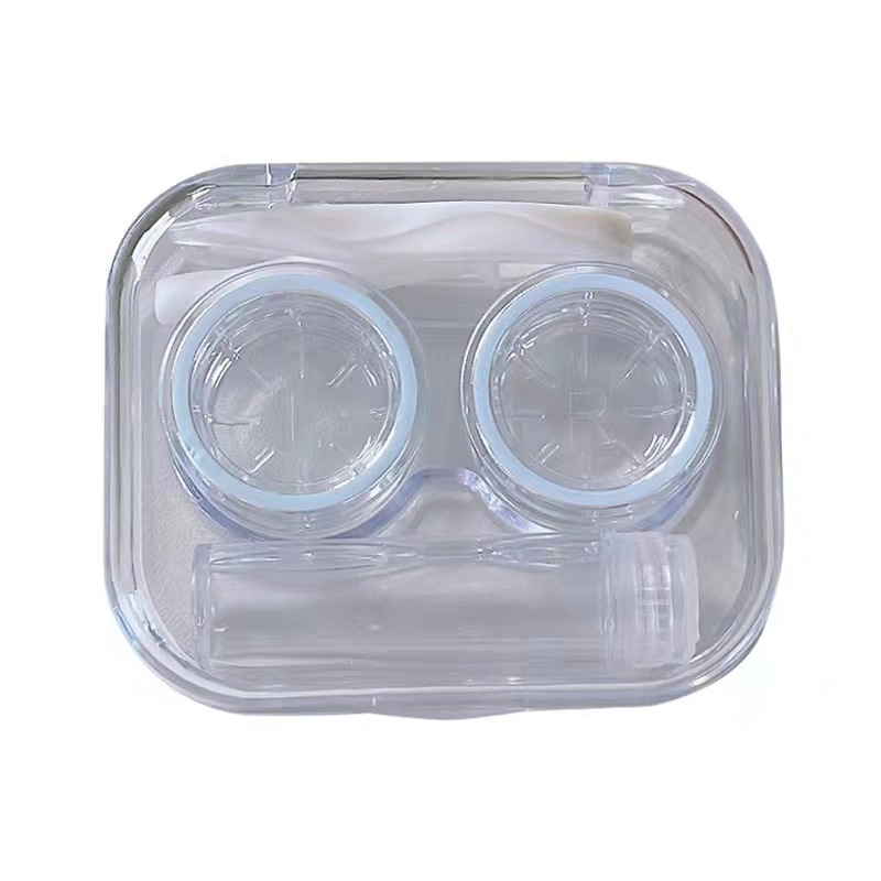 All-In-One Contact Lens Box, No Twist Cap, High-End, Transparent, Visible, Cold Style, Simple and Portable Contact Lens Box