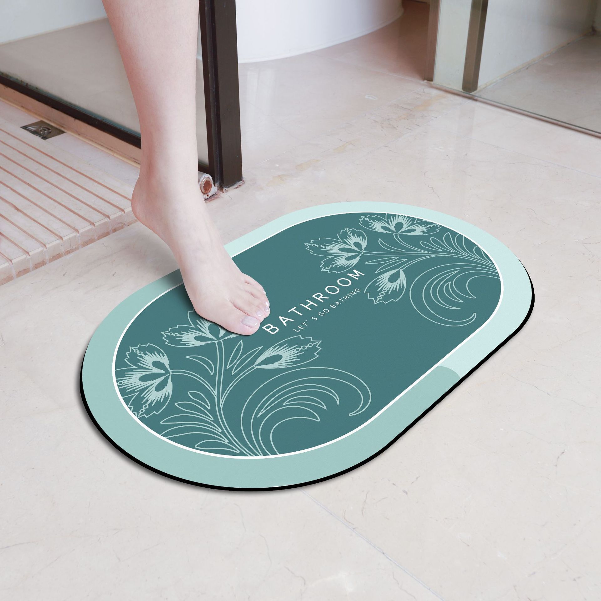 Bathroom Soft Diatom Mud Absorbent Floor Mat Bathroom Toilet Door Quick-Drying Foot Mat Entry Door Mat Non-Slip Mat Factory