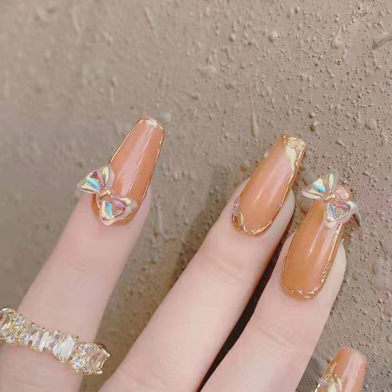Internet Celebrity Nail Art Butterfly Jewelry Three-dimensional Aurora Magic Color Bear Ribbon Bow Resin Nail Decoration Mixed Diamond