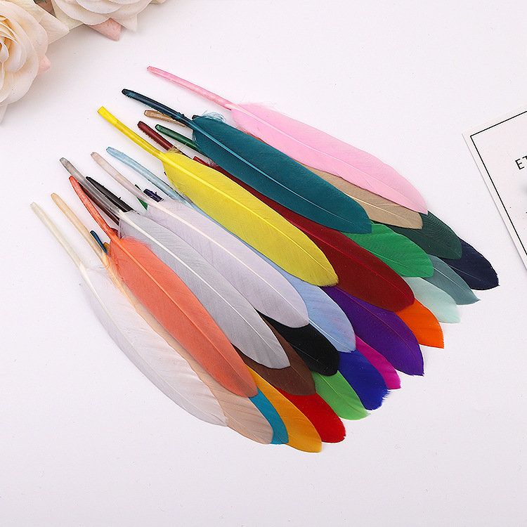 20 Colors in Stock, Colorful Goose Feathers, Small Straight Knives, Feathers, DIY Kindergarten Craft Materials