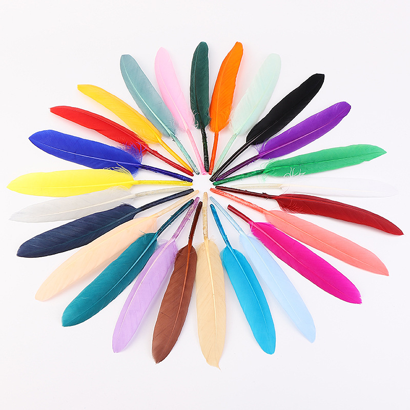 20 Colors in Stock, Colorful Goose Feathers, Small Straight Knives, Feathers, DIY Kindergarten Craft Materials