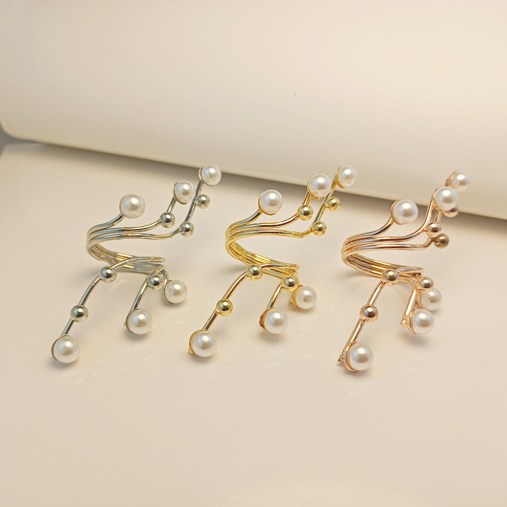 Cross-border hot-selling spring scarf buckle simple pearl scarf ring exquisite geometric jewelry versatile practical