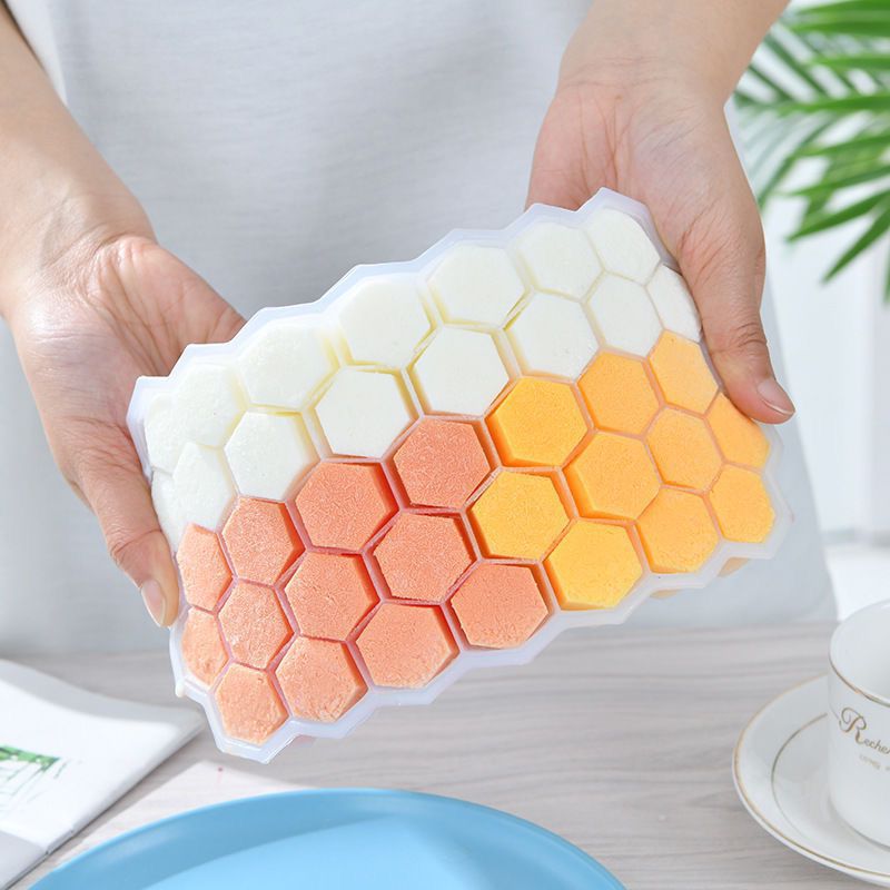 Homemade Model 37 Grids Honeycomb Ice Tray Pure Silicone Food Grade Honeycomb Ice Cream Box Baby Food Box Household Ice Box