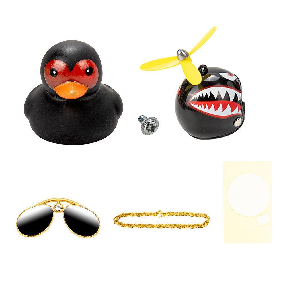 Car tremolo duck broken wind duck bamboo dragonfly propeller doodle duck glasses DIY yellow duck ginger duck Black Duck