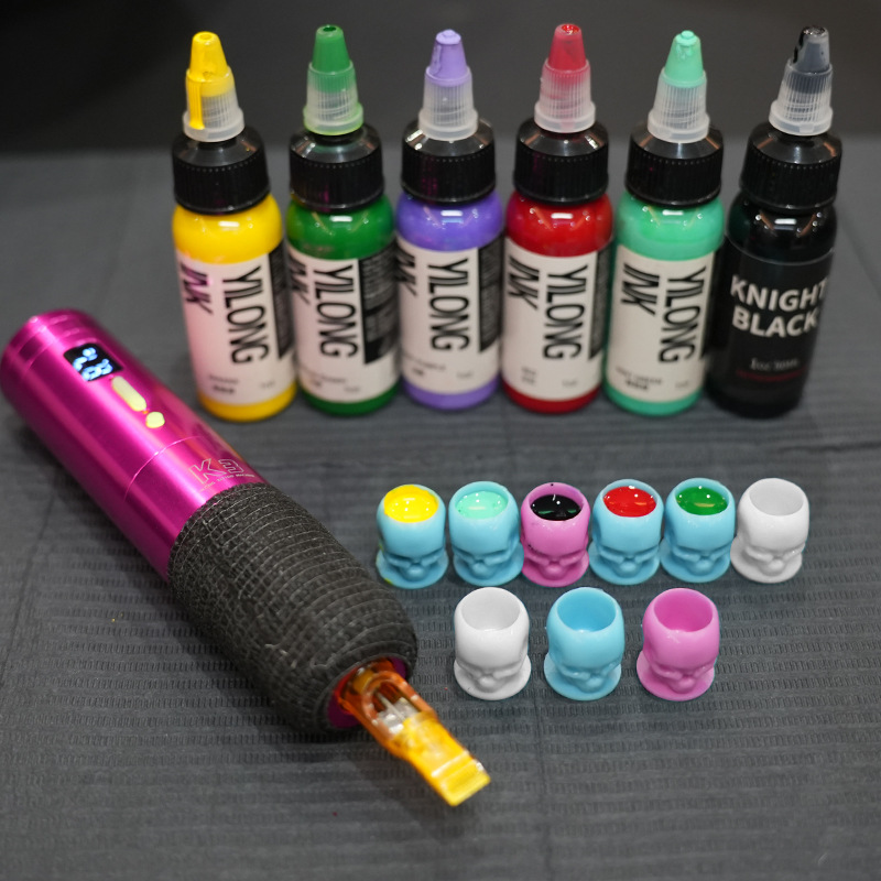 Liqi Tattoo Supplies Skull Color Cup 200 Pcs/Pack Ink Cup Pigment Tattoo Beauty Tools Cross-Border