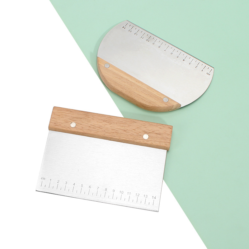 Oak handle stainless steel slicing knife spike potato cutting baking scraper flour cutting potato corrugated slicing knife