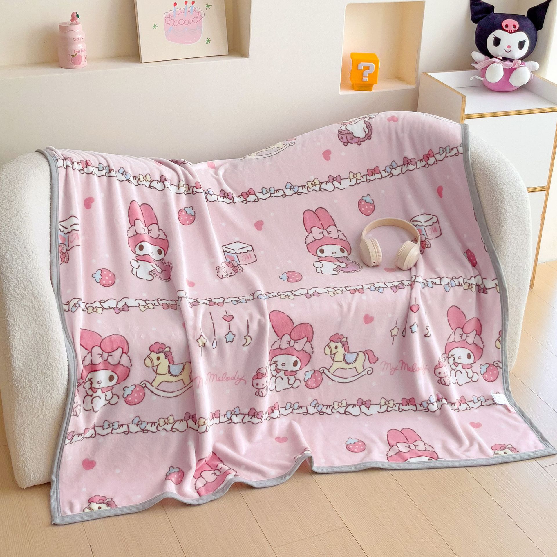 Cartoon Sanrio Children's Blanket Thickened Milk Fleece Casual Blanket Baby Fleece Blanket Student Kindergarten Lunch Break Blanket