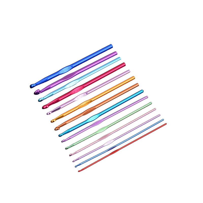 Factory color alumina single head knitting crochet DIY weaving tool crochet set wholesale hook sweater needle