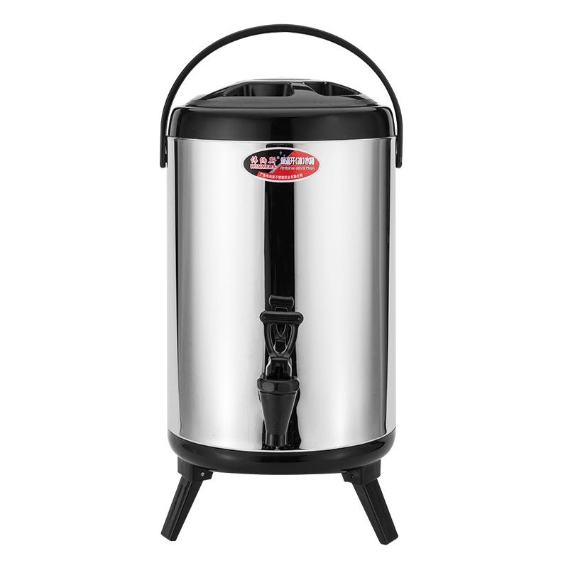 Stainless Steel Insulation Bucket Milk Tea Bucket Soymilk Bucket Commercial Large Capacity Double Layer Cold Insulation 10 Liter Milk Tea Shop Wholesale