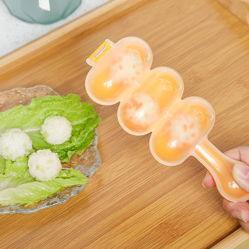 Cross-border rocking rice ball mould triple mould diy sushi balls children's spherical meatball rice ball artifact