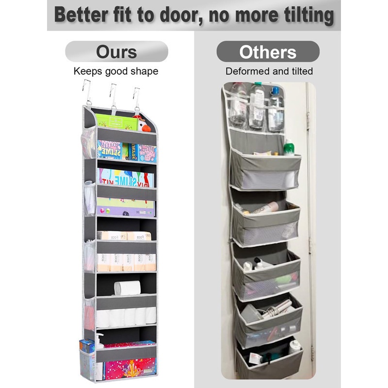 Amazon Non-Woven Fabric Behind-The-Door Dormitory Storage Hanging Bag for Home Underwear Cross-Border Storage Bag Wall-Mounted Storage Net Bag