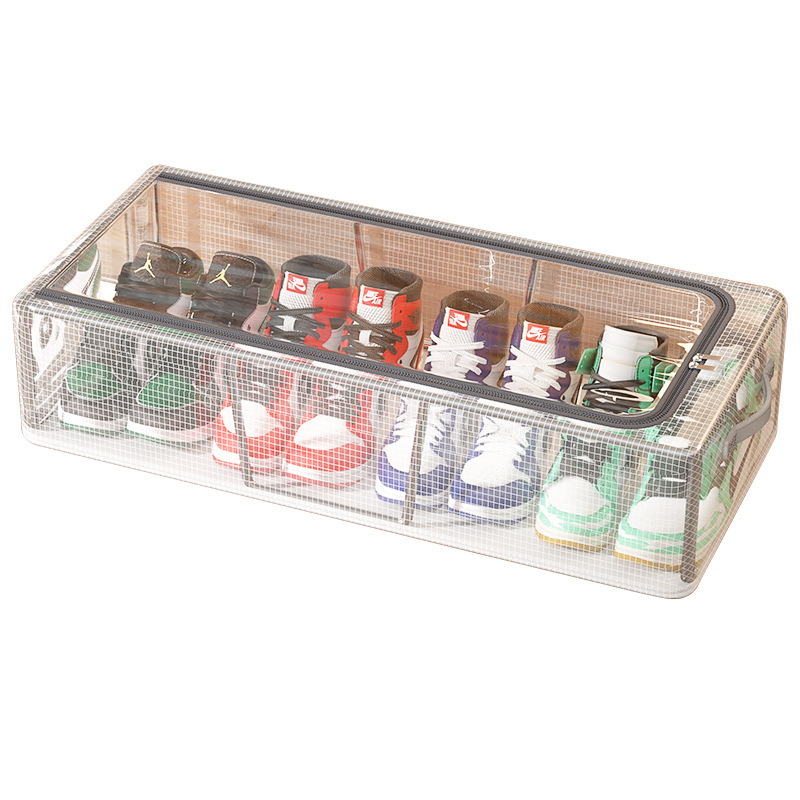 Transparent Shoe Storage Box Shoe Box Foldable Space-saving Artifact Home Bed Bottom Shoe Rack Dustproof Thickened Fit Box