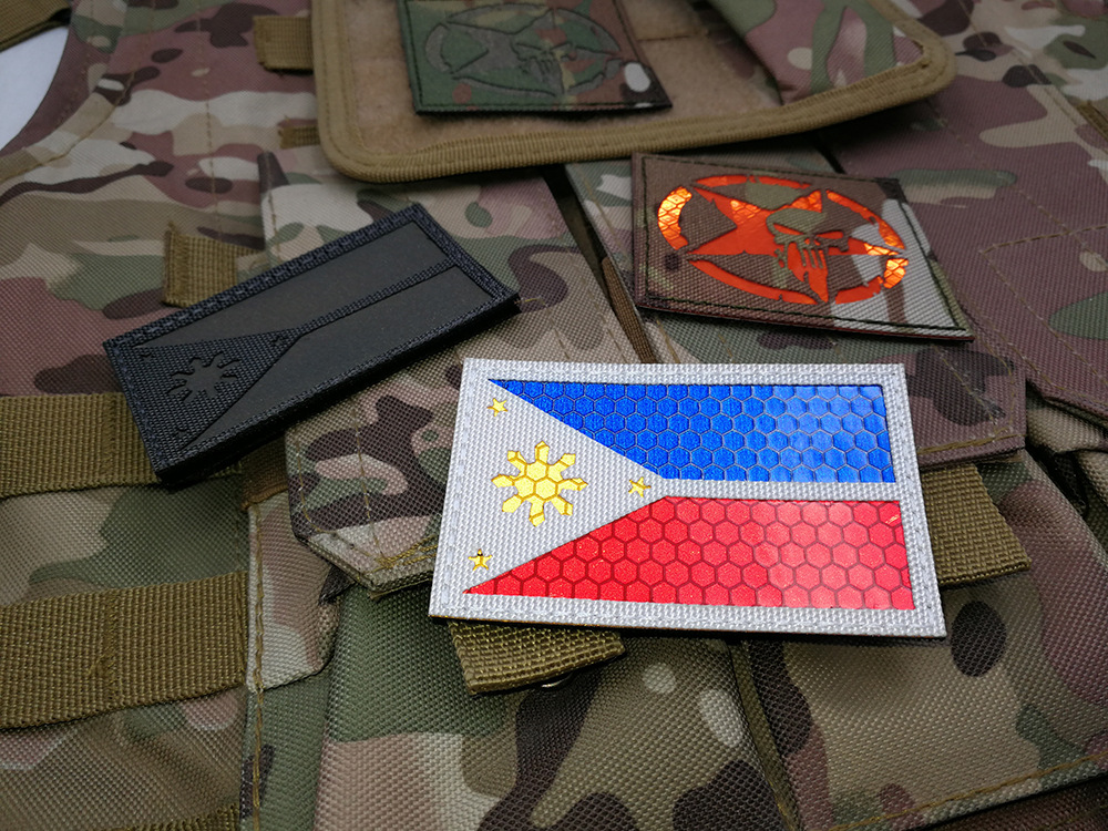 Haike Outdoor Embroidered Flag Armband Philippine Reflective Velcro Badge Tactical IR Identification Badge Spot