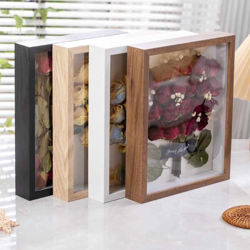 Three-Dimensional Hollow Dried Flower Photo Frame Teacher's Day Gift Picture Frame Display Stand Eternal Flower Butterfly Specimen Frame Wholesale