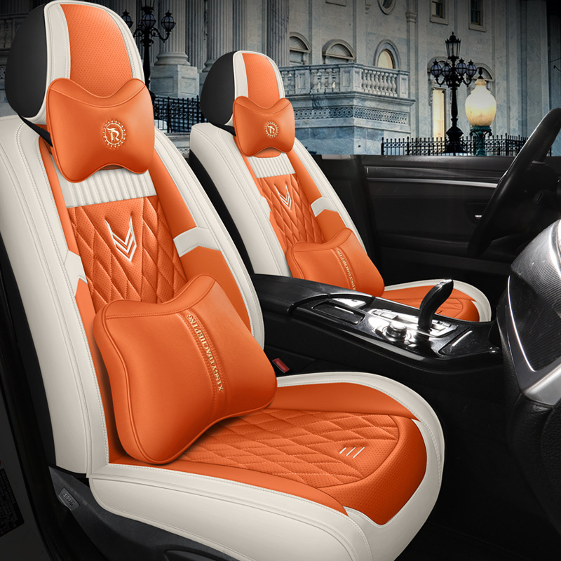 Car Seat Cover New Special Full Surrounding Four Seasons Universal Perforated Breathable Full Leather Winter Car Interior Supplies Seat Cushion