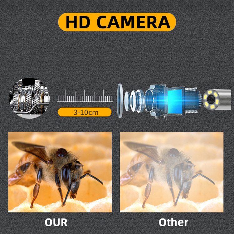 Factory Direct sales three-in-one mobile phone endoscope usb 7mm HD camera auto repair industrial pipe endoscope