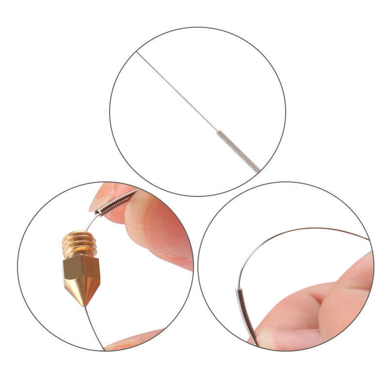 3d printer accessories mk8 nozzle e3d nozzle cleaning steel needle cleaner brass stainless steel drill through needle