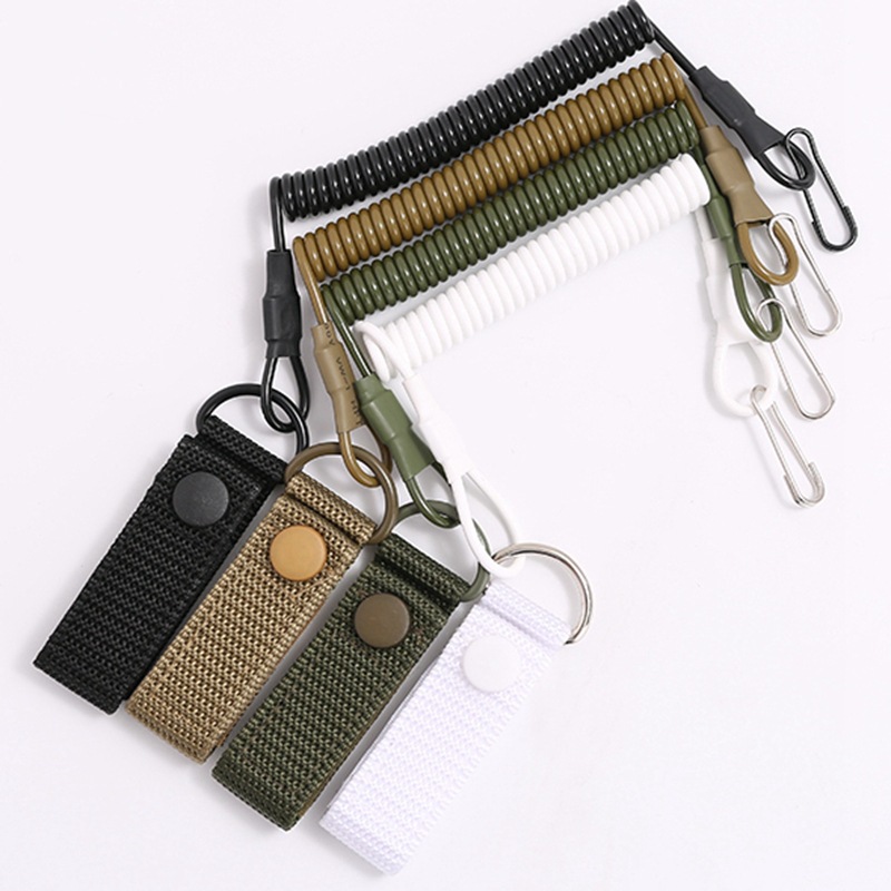 Tactical Spring Gun Rope Belt Outdoor Nylon Braided Webbing Belt Stainless Steel Wire Imitation Elastic Waist Chain Factory