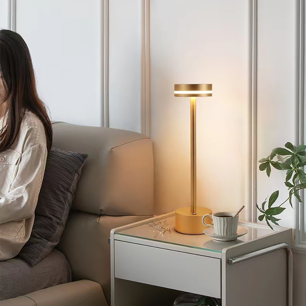 Decorative Table Lamp Cross-Border Bedroom Rechargeable Touch Table Lamp Retro Aluminum Bar Restaurant Decoration Desktop Lamp Atmosphere Lamp