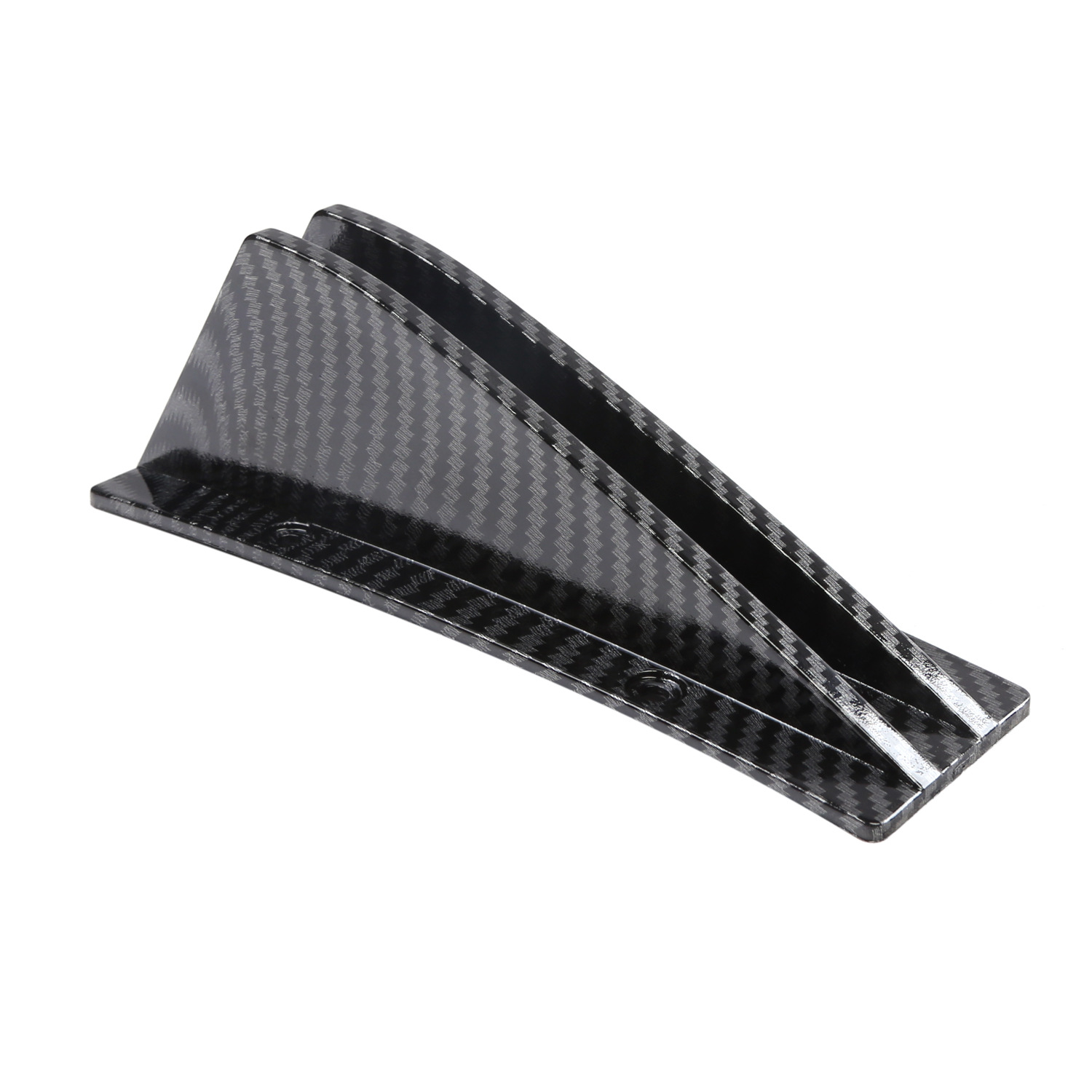 Automobile Universal Triangular Double Spoiler Carbon Fiber Pattern Mini Triangular Chassis Spoiler Rear Bumper Deflector