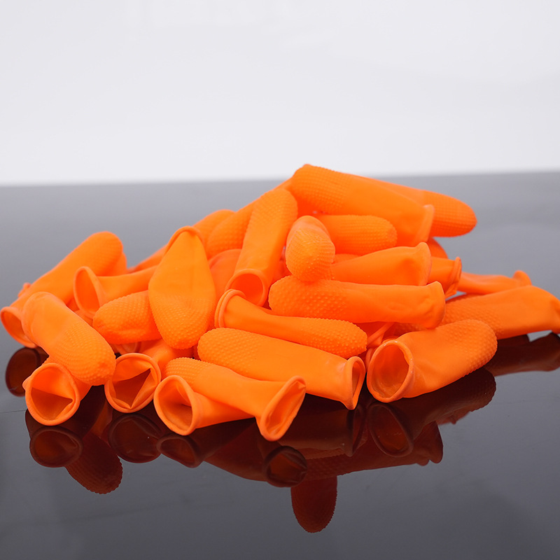 Wholesale Industrial Orange Protective Finger Cots Non-Slip Wear-Resistant Finger Cots Disposable Workshop Latex Finger Cots