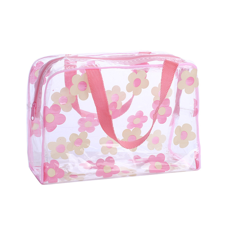 Factory Direct Transparent Printed Cosmetic Bag Portable Large Capacity Waterproof pvc Storage Bag Men's Portable Wash Bag