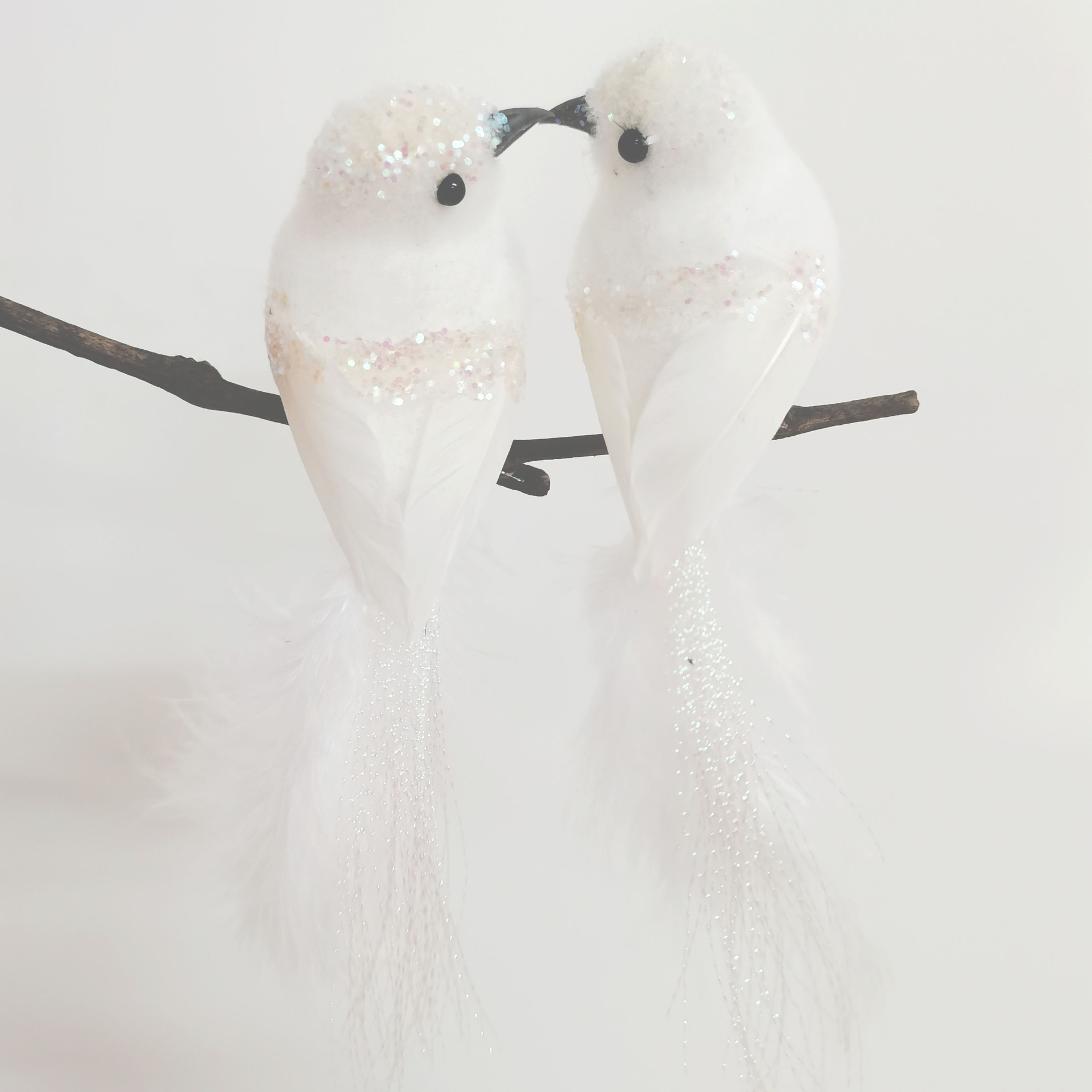 Imitation bird Easter Halloween crooked head little red bird white gardening decoration decoration fake bird spot can be set