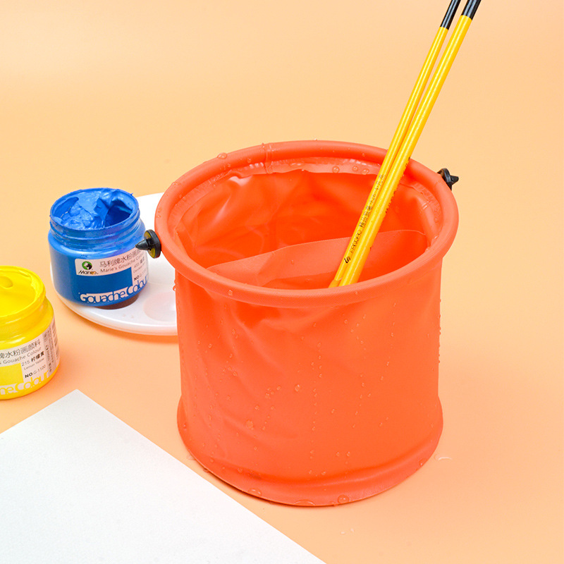small size pen washing bucket with compartment non-compartment pen washing container folding telescopic pen washing bucket with compartment painting