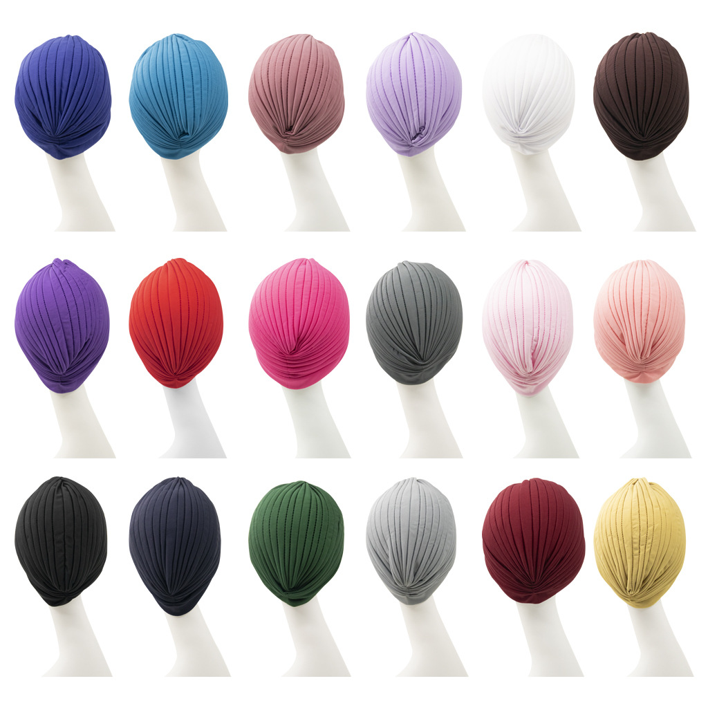 Cross-Border Hot Selling Indian Turban Hat Amazon Popular Ethnic Turban Hat Confinement Watermelon Chemotherapy Cap Nightcap Wholesale