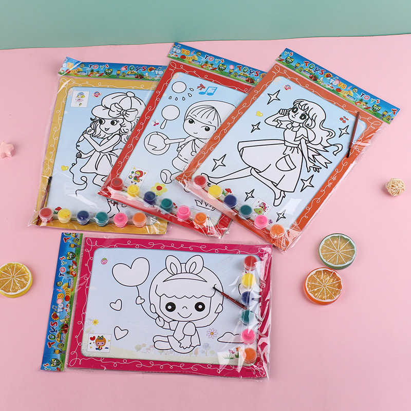 Children watercolor painting graffiti large painting paper tape gouache paint painting set diy handmade kindergarten painting gift