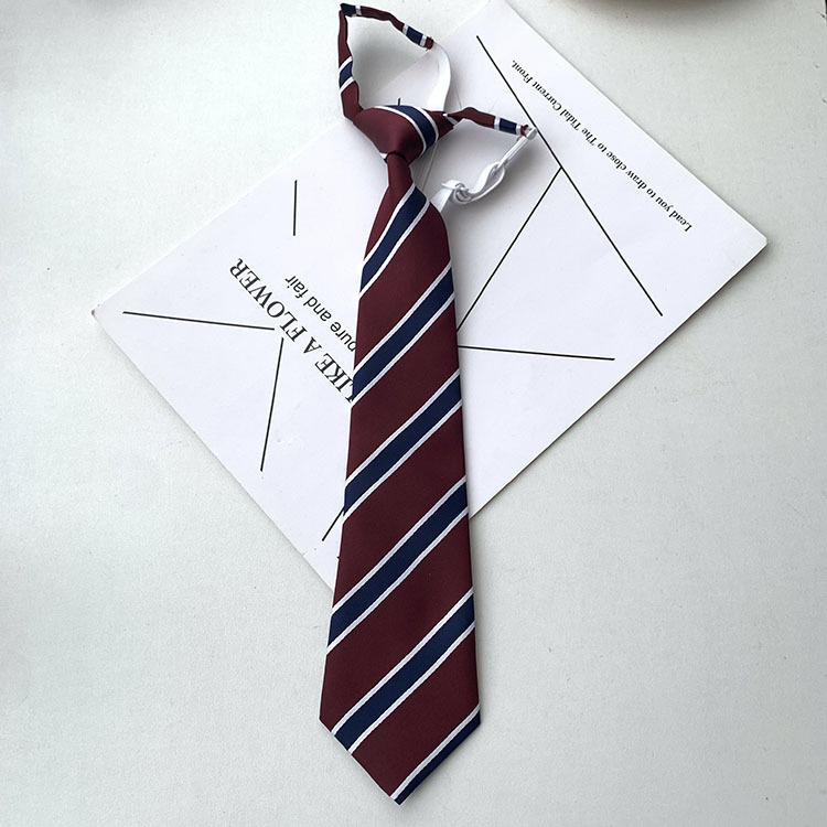 School-style Japanese JK Tie Women's Accessories Decoration dk Uniform Bow Tie Hand Tie College Style wine red Striped Tie