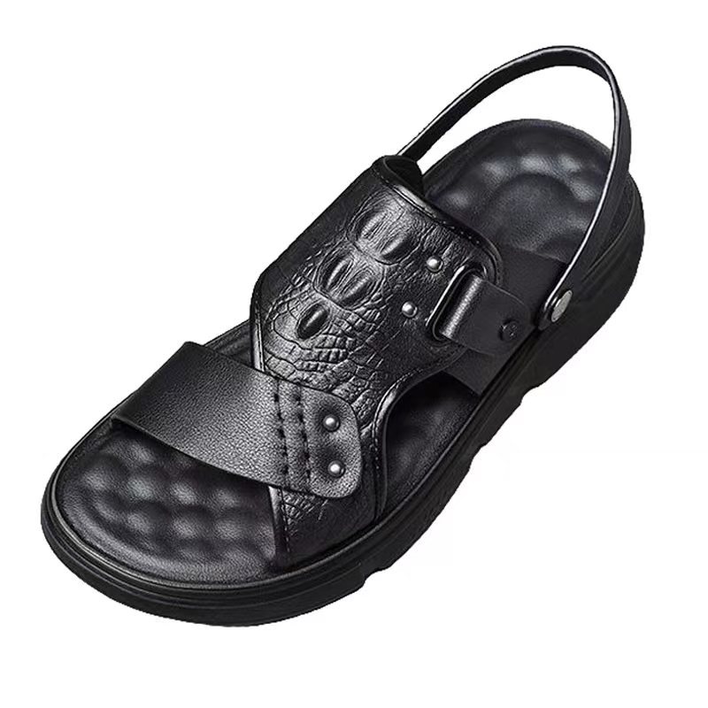 Men's Sandals, Men's Beach Shoes, Non-Slip, Waterproof, Wear-Resistant Outer Slippers, Men's Dual-Use Simulated Leather, Men's Comfortable