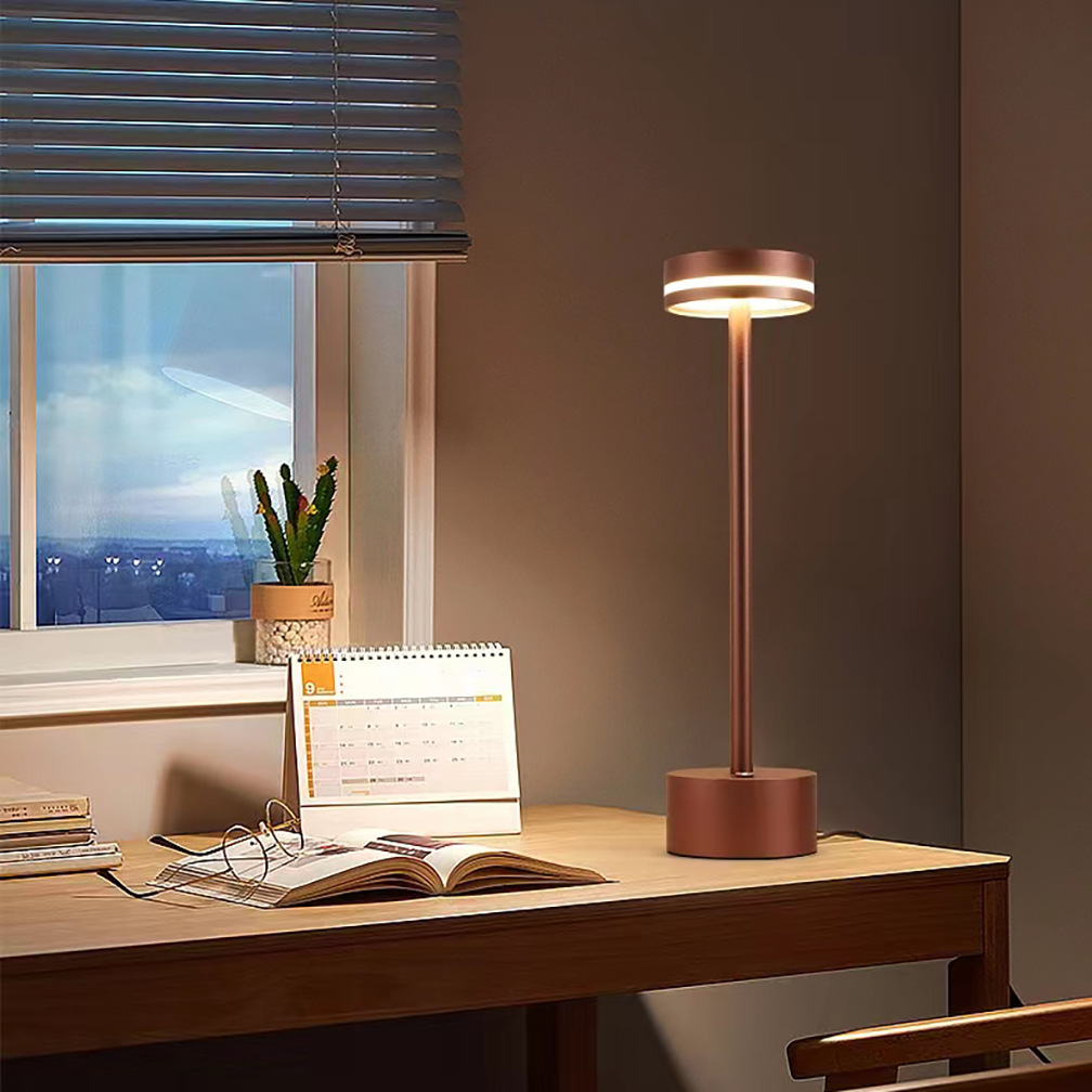 Decorative Table Lamp Cross-Border Bedroom Rechargeable Touch Table Lamp Retro Aluminum Bar Restaurant Decoration Desktop Lamp Atmosphere Lamp