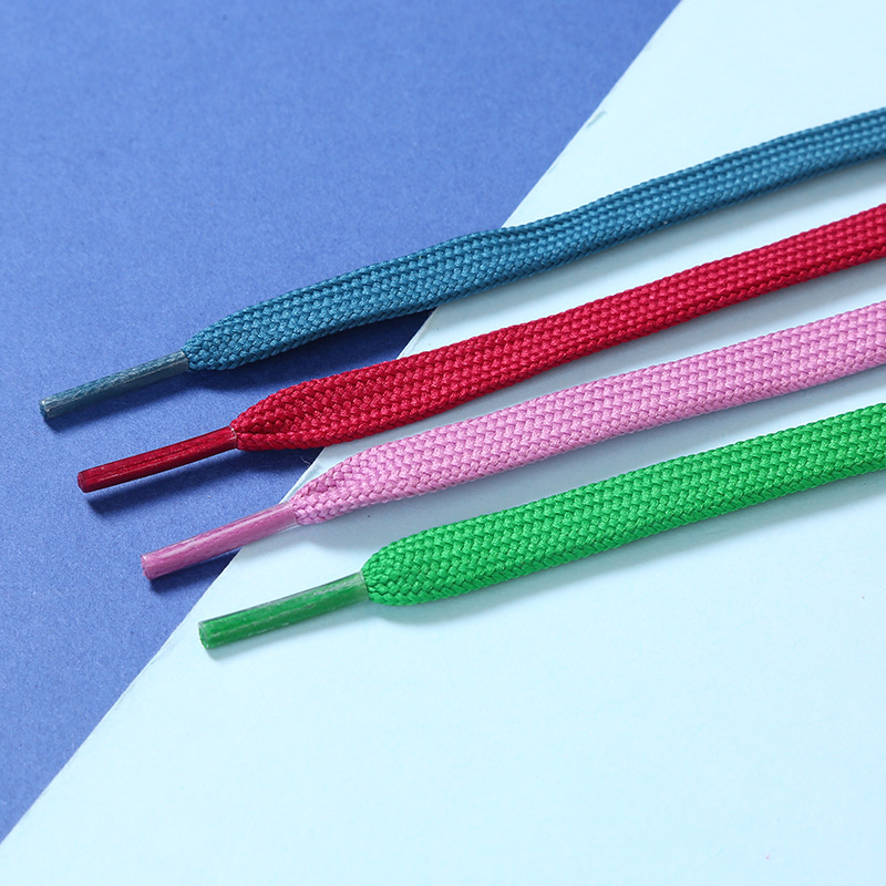 Double-Layer Flat Shoelaces Colorfulful Polyester Men's and Women's Sneakers Canvas Shoes Aj White Shoes Sports Shoes Shoelace Rope Wholesale