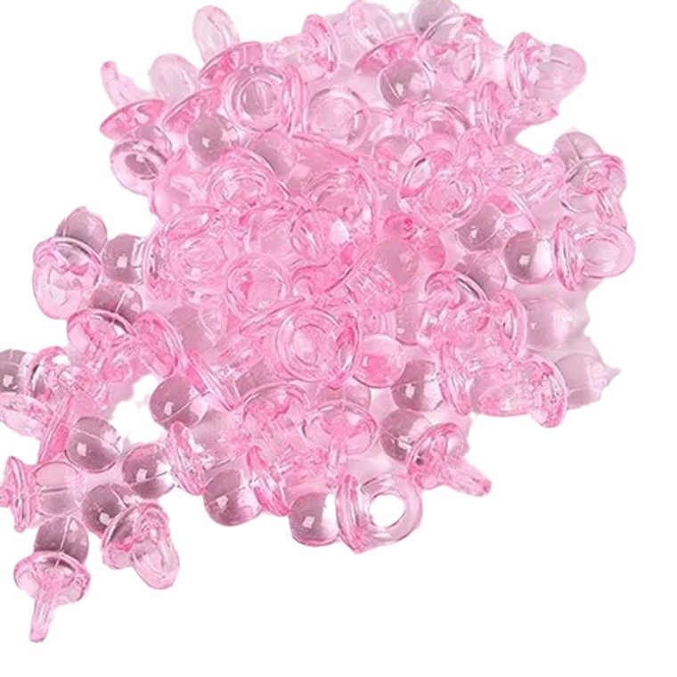 Wholesale acrylic beads transparent color hanging hole cut face nipple pendant children's comfort chain pendant two specifications