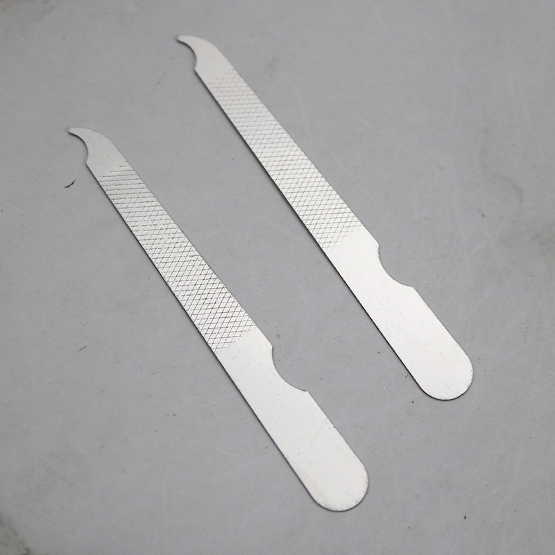 Factory supply stainless steel nail file strip nail double-sided polishing file manicure set accessories steel file in stock
