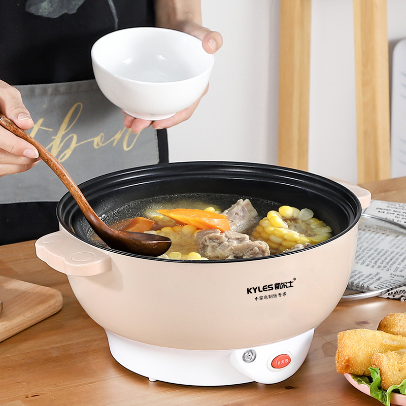 Electric Hot Pot All-in-One Household Electric Wok Electric Steamer Large Capacity Cooking Non-stick Cooking Pot Small Electric Pot
