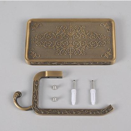 Antique Carved Mobile Phone Holder Bathroom Storage and Organization Rack Retro Noble Mobile Phone Storage Rack Paper Towel Holder