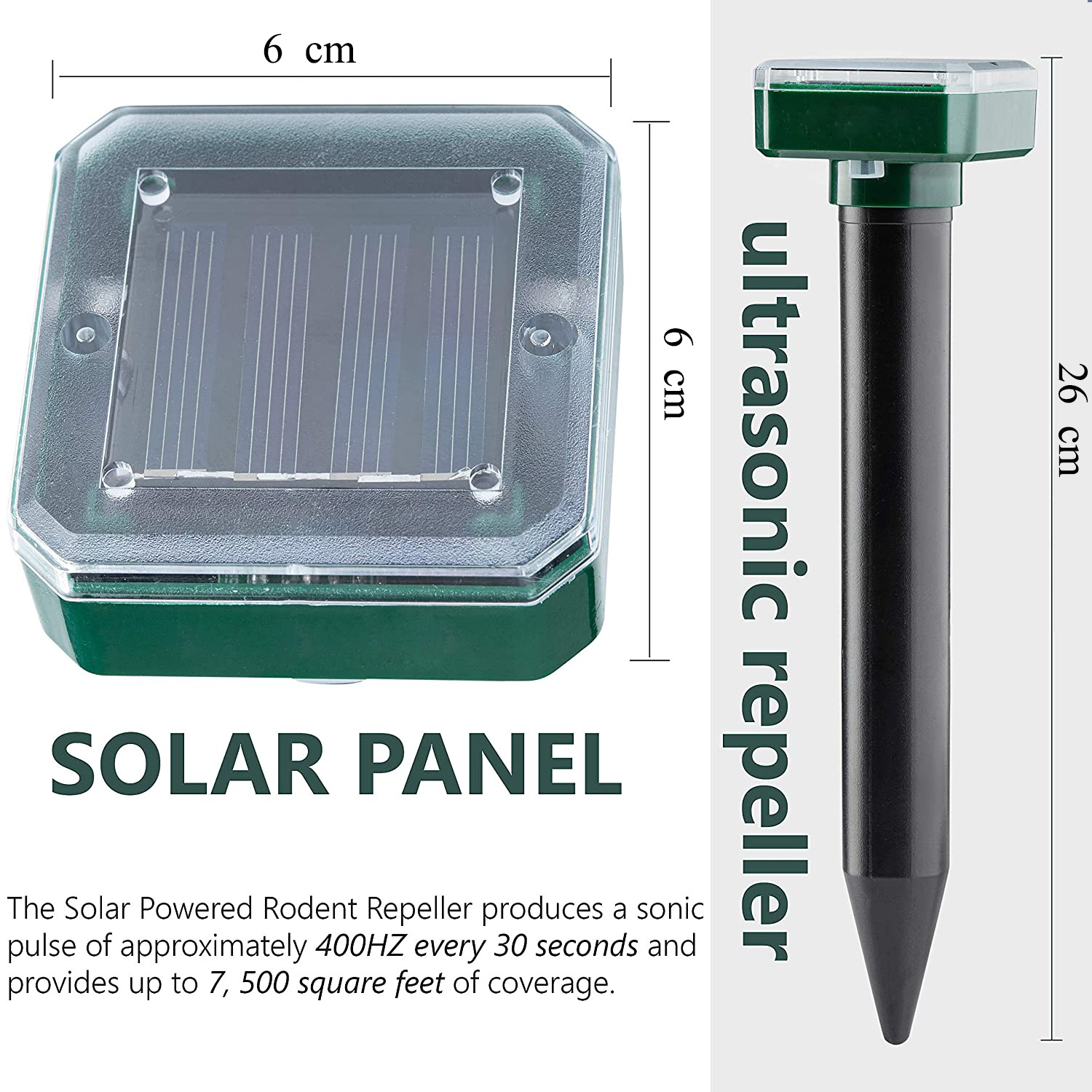 Manufacturer Wholesale Solar-Powered Rat Repeller Amazon Square Ultrasonic Animal Repeller Snake Repellent Device