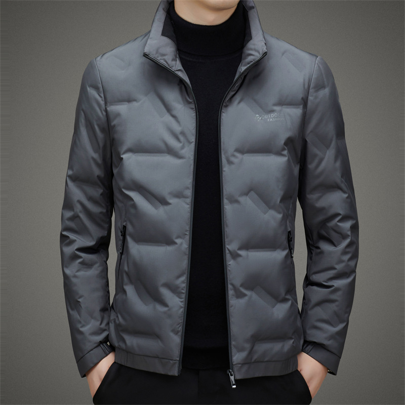 Lightweight down Jacket for Middle-Aged Men Casual Short 2025 Winter New Men's Warm Stand-Up Collar Fashionable Men's Jacket