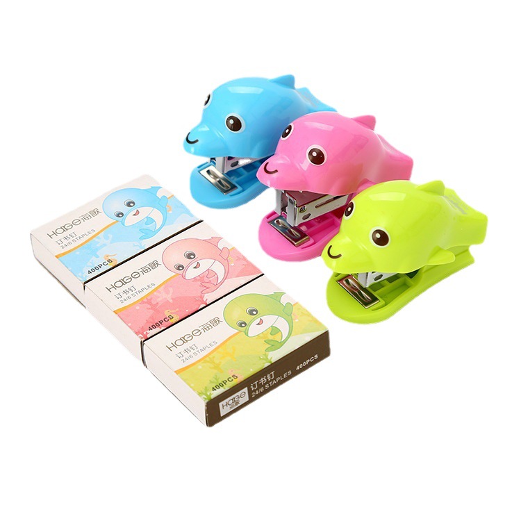 Direct supply cartoon nail book appliance cute mini set stapler small multi-style stapler wholesale for students