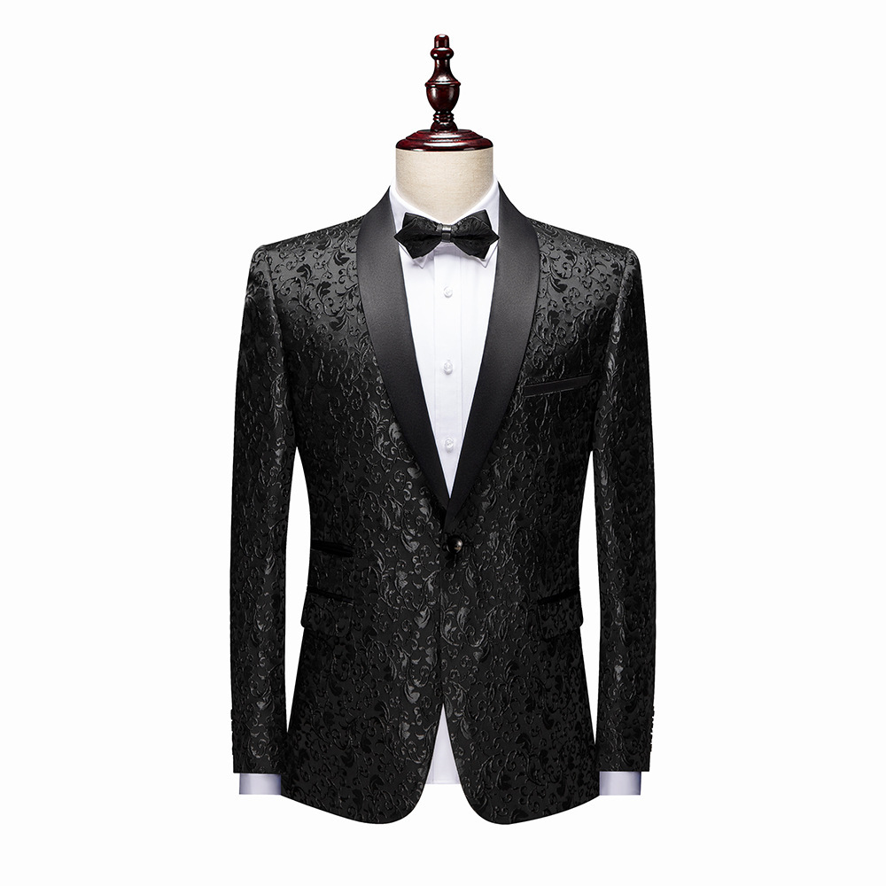 Cross-Border Suit Clothing Factory Men's Jacquard Suit Suit Men's Formal Fashion Business Dress Stage Performance 5 Colors