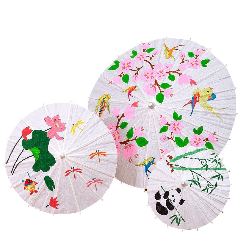 Blank paper umbrella diy handmade painting kindergarten creative children hand-painted umbrella umbrella graffiti umbrella hand-painted toy