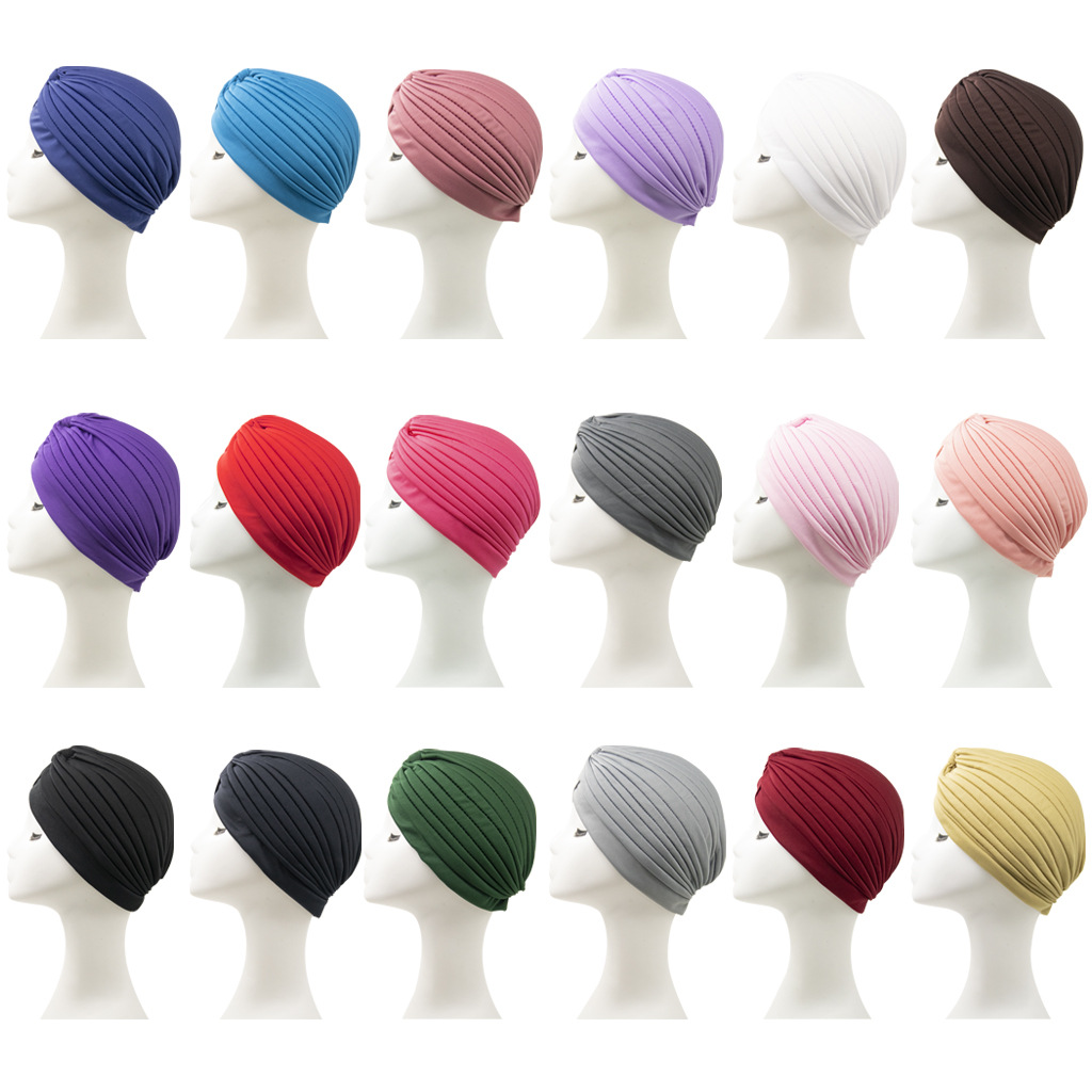 Cross-Border Hot Selling Indian Turban Hat Amazon Popular Ethnic Turban Hat Confinement Watermelon Chemotherapy Cap Nightcap Wholesale